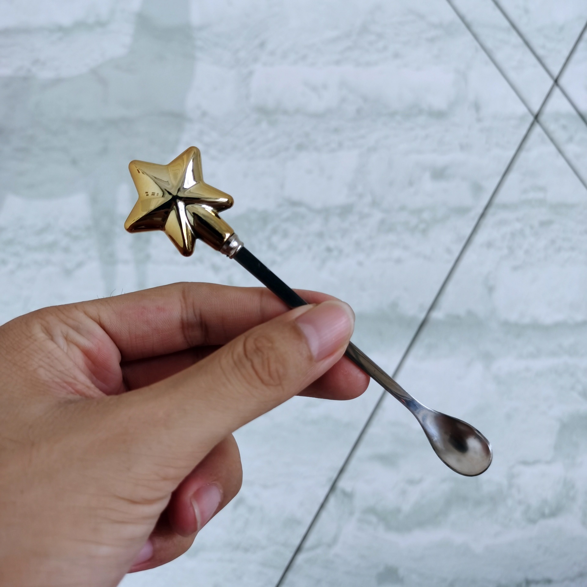 Cuchara de estrella de cinco puntas cuchara de acero inoxidable estilo coreano personalizado regalo de Navidad cuchara sopa