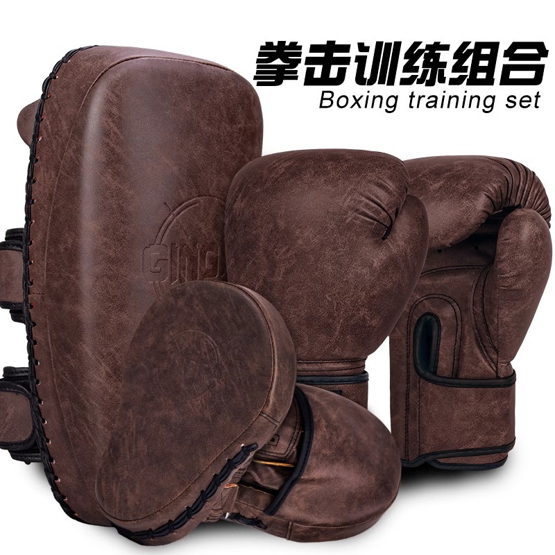 Boxing Gloves Adult Training Hand Target Sanda Foot Target Sandbag Knuckles Muay Thai Fighting Professional Combination suit Thickened