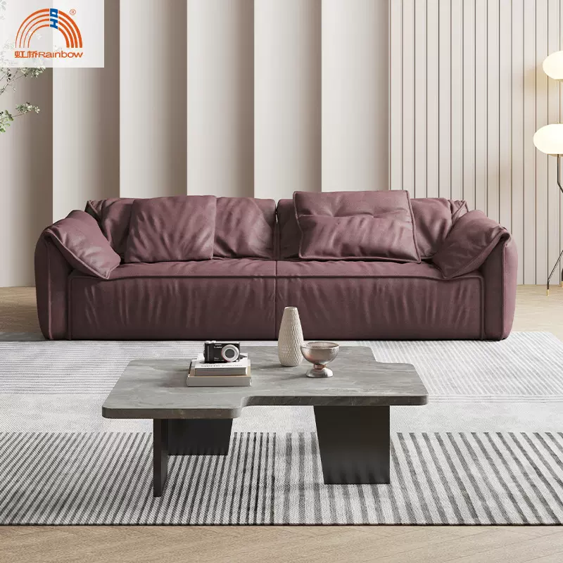 大象耳朵沙发意式头层牛皮布艺沙发客厅小户型家具现代简约风格