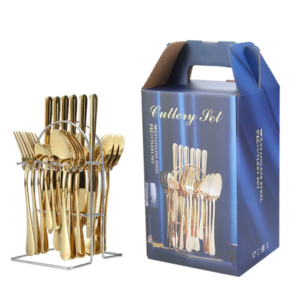 【Silver Hanging Shelf】 Golden 24 -piece set 1010