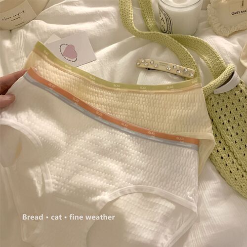 Pure cotton women's underwear women's category A baby cotton 5A antibacterial cotton crotch soft and comfortable girl's large size mid-waist briefs