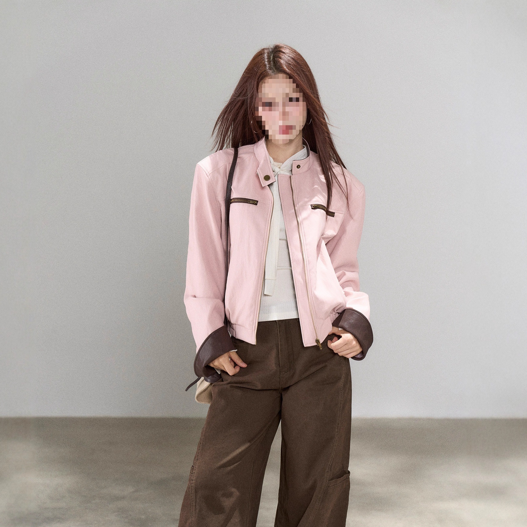 A Small Wild Berry Pink Leather Jacket for Women 2025 New Autum Cool and Unique Super Nice Casual Jacket