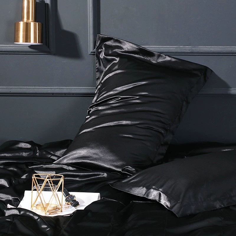 Double-sided Silk Pillowcase, Reversible Satin Finish, 48×74 cm (Multiple Colors)