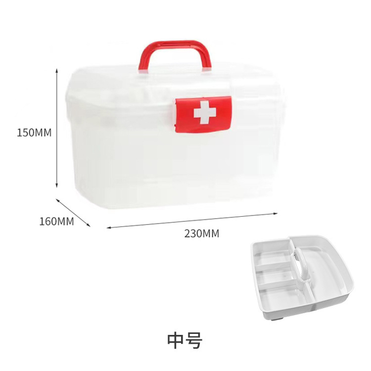 Caja de la medicina hogar de plástico multi-caja de almacenamiento de capas caja de primeros auxilios portátil caja de la medicina fábrica al por mayor logotipo imprimible image 9