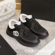 Cross-border plus size Men's and Women's Small Chanel Style Genuine Leather Patchwork Mesh Casual sneaker Running Shoes Lightweight and Comfortable