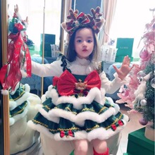 2025新款女童公主裙秋冬季圣诞礼服女宝宝洛丽塔连衣裙圣诞节裙子