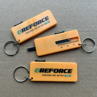 Tire factory promotional gift measuring tire tread wear instrument with keychain tread wear measurer