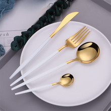 White Gold 18/10 Stainless Steel Cutlery Set Dinnerware Set