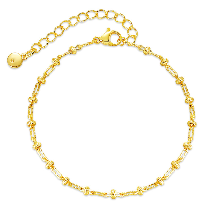 adjustable copper bracelet gold-plated round tag jewelry