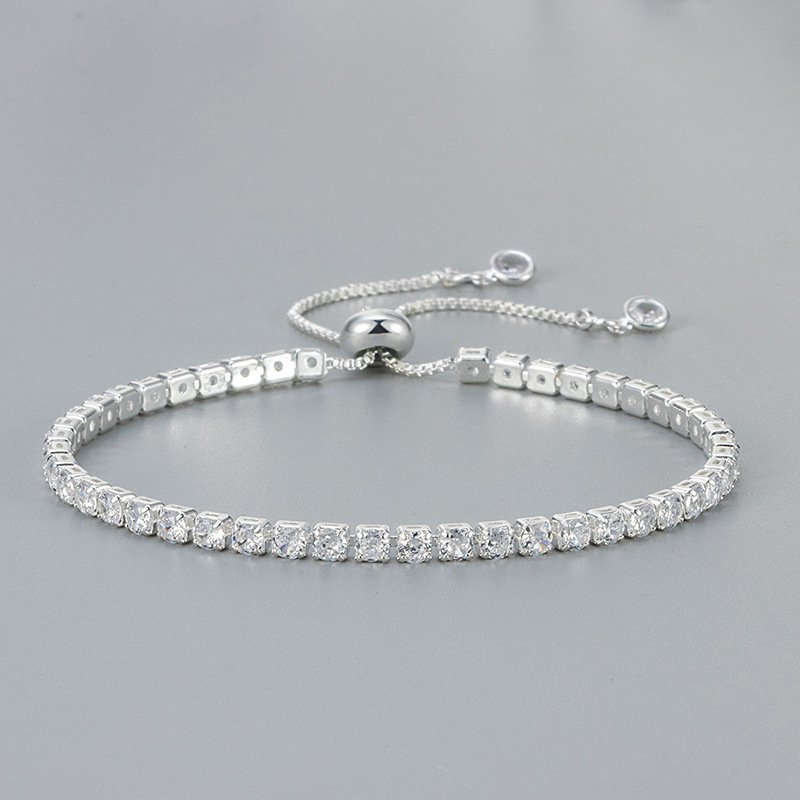 2024 New European And American Cross-Borde, Light Luxury Niche Sparkling Full Diamond Fine Row Zircon Bracelet_voghion.com