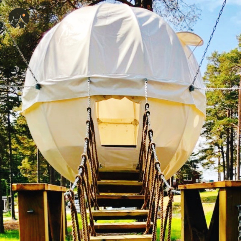 Muye acampar al aire libre cielo estrellado carpa escénica punto vacaciones bosque colgando impermeable campamento esférica fabricante