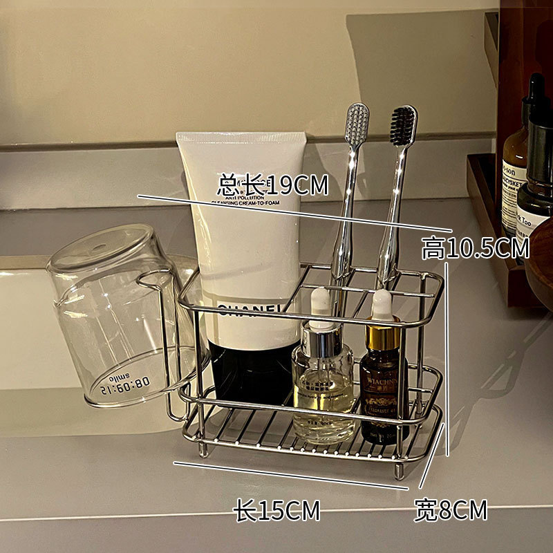 Estante de acero inoxidable de aire lavabo de baño para cosméticos gel de baño artículos de higiene estante de almacenamiento de drenaje