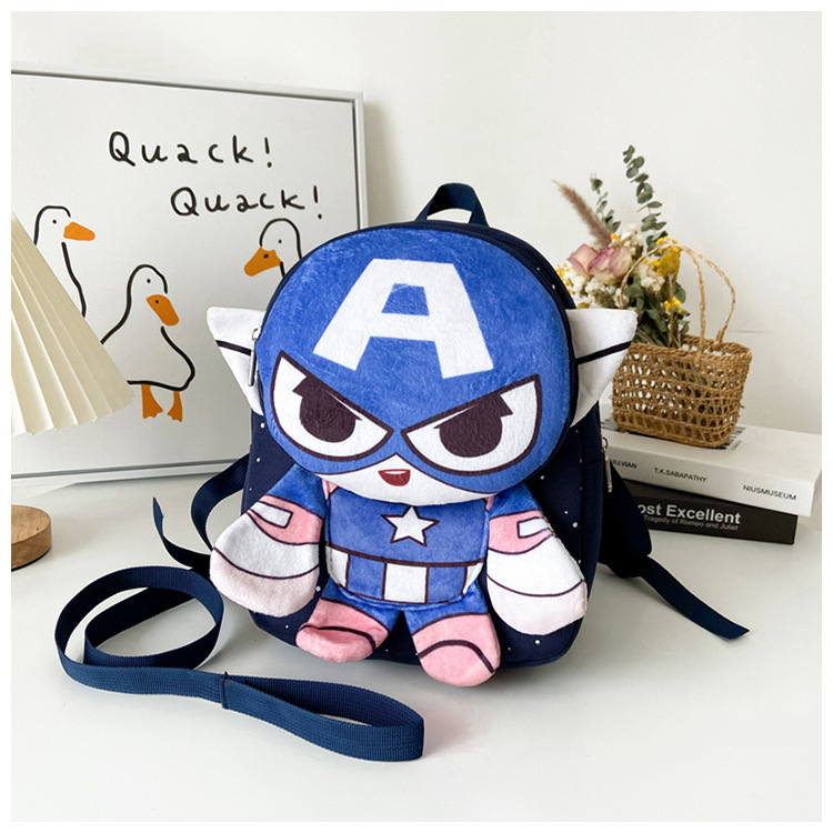 Bolsa infantil preescolar niños niños dinosaurios de dibujos animados Spider-Man mochila anti-perdida de cuerda mochila