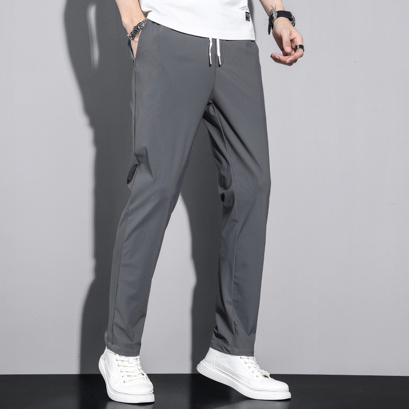 Herren Freizeithose Gerade Geschnitten Atmungsaktiv Aus Eisseide_voghion.com