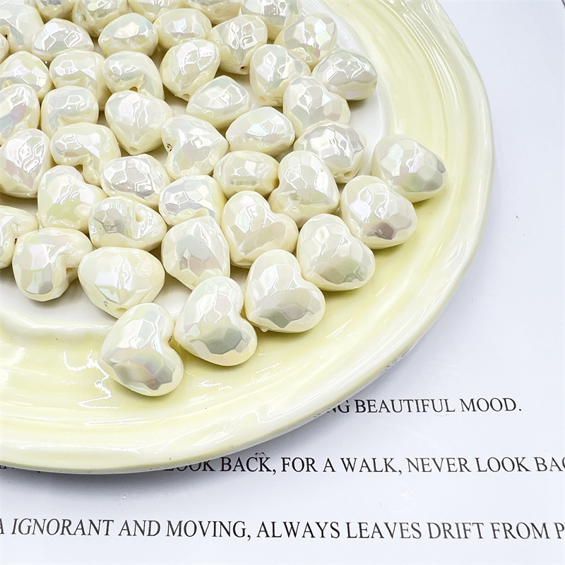 Acrylic Material 10 PCS/Package 17.5X18.5mm Hole 1~1.9mm Acrylic Heart Shape Smooth DIY Jewelry Accessories Beads