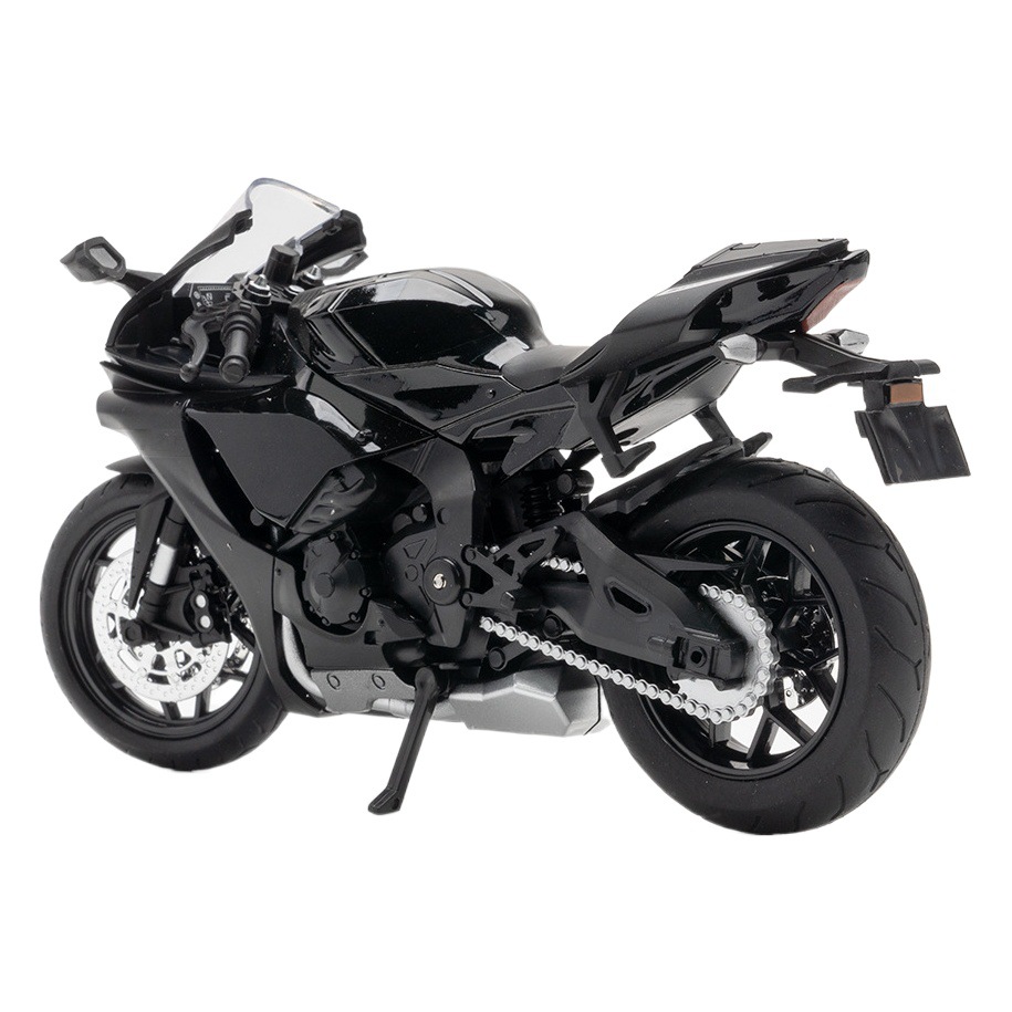 Huayi aleación modelo de coche 1:12 Yamaha R1 motocicleta con luz sonido juguete coche música modelo adornos