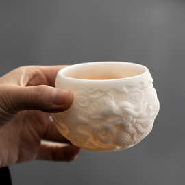 德化冰种玉瓷茶杯陶瓷个人专用单杯高档主人杯功夫茶具茶盏碗送礼