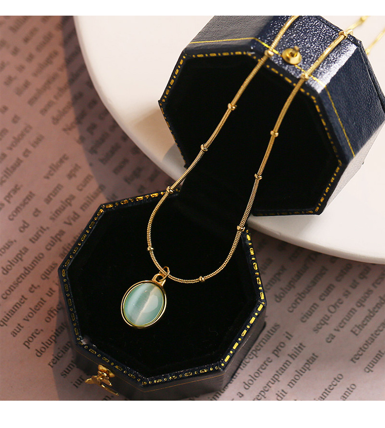 Simple Style Geometric Titanium Steel Tassel Plating Zircon Pendant Necklace 1 Piece