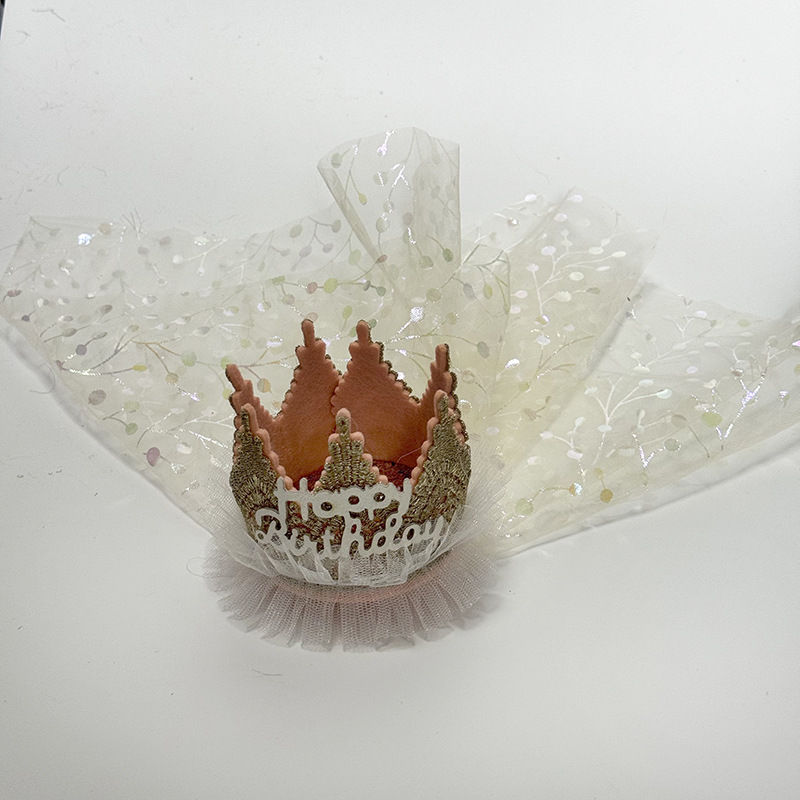 Huángguān – Auto Parts and Accessories Helmet Decoration - birthday-gauze-crown-silver