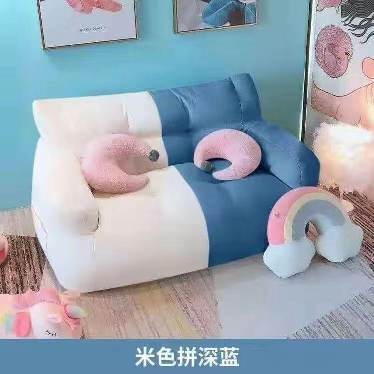 오프화이트와 블루-[더블시트][면과 린넨원단]