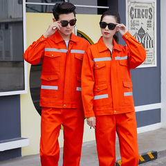 Flame-retardant workwear set for spring and autumn, 100% cotton, fire-resistant and flame-retardant, workshop electric welding worker suit, wear-resistant, high-temperature labor protection clothing