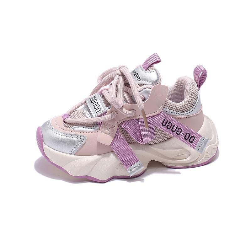 Zapatos deportivos de niñas primavera y otoño 2025 primavera y otoño nuevos zapatos infantiles con suela suave zapatos de padres de niños medianos y mayores zapatos casuales de niñas