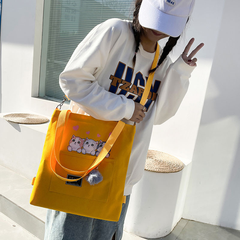 Large-capacity canvas bag 2024 new style fashionable and trendy student class bag, Korean-style simple tutorial bag, one-piece consignment undefined
