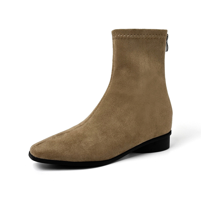 Botines Martin con tacón grueso para mujer de 6 cm, microfibra, cremallera trasera, térmicos, para uso diario