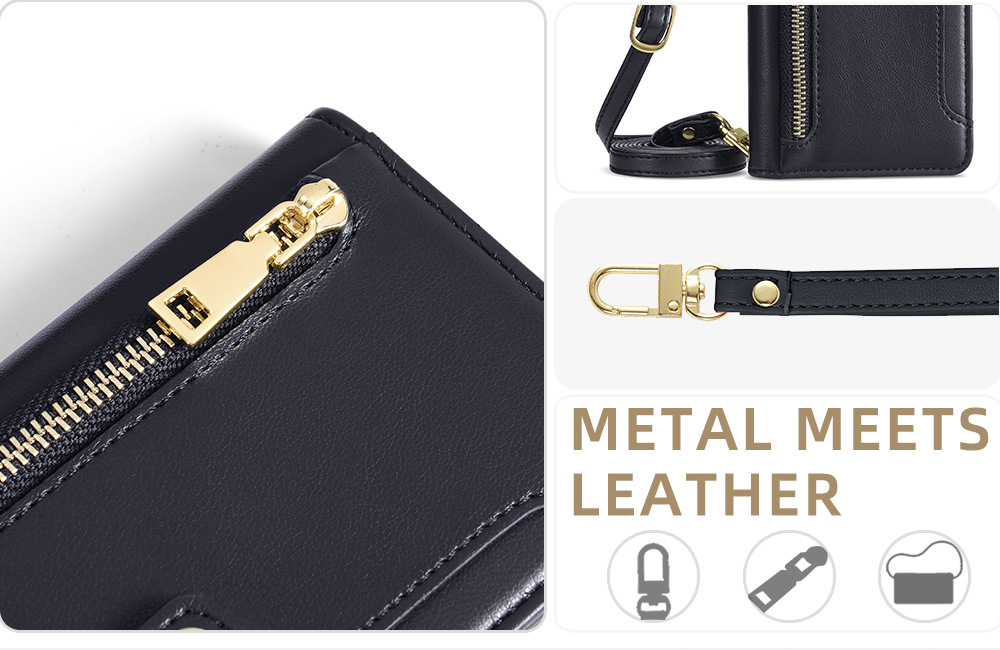 TechGlobe TechGlobe compatibile con iPhone 17 Flip Cover 13 Crossbody 15 Lanyard 16 Custodia multifunzionale in pelle per telefono 12 Pro_voghion.com