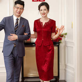 2026夏季新款婚宴喜妈妈礼服年轻新中式旗袍婆婆装轻奢高级感礼服