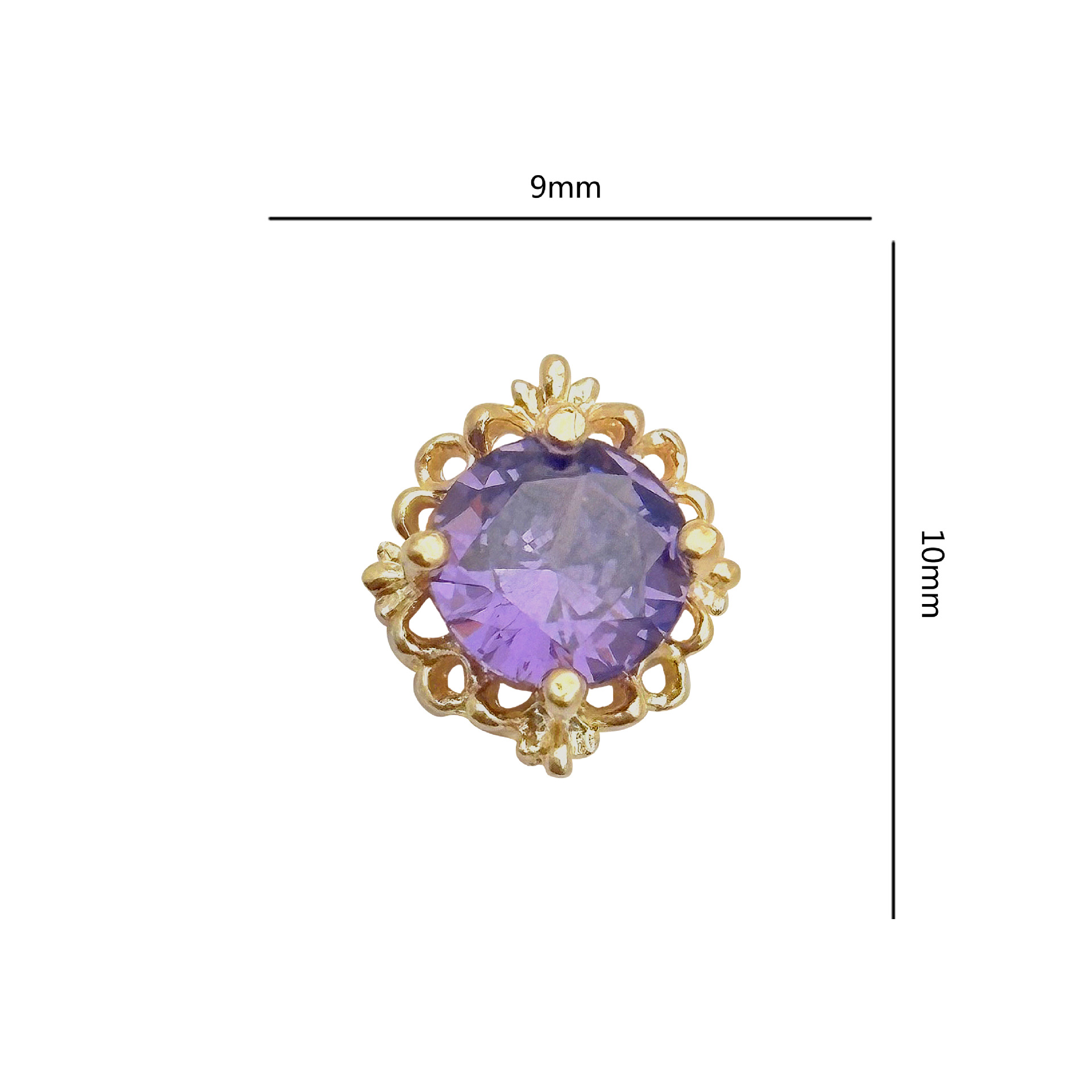 Retro ronda circonio uñas joyería uñas diamante joyería DIY uñas pegatina circón único retro circón fábrica lote