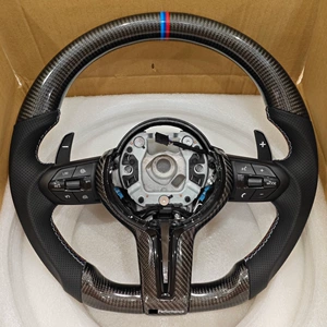 Suitable for BMW 1234567 Series F10F20F30 black carbon fiber sports steering wheel assembly modification