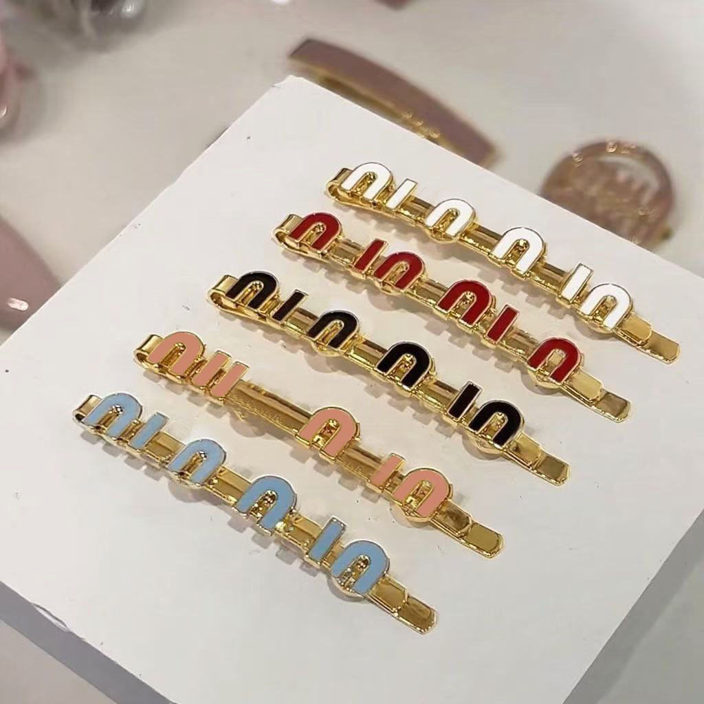 Hairpin Miu Letter Bangs Clip Bobby Pin Duckbill Clip Side Clip Qingdao Xuan Guang Jewelry Hair Accessory