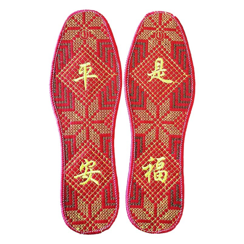 Благословения Вышивка крестиком Цветочные стельки Готовые оптовые стельки с вышивкой для мужчин и женщин Дезодорация и поглощение пота Праздничные стельки