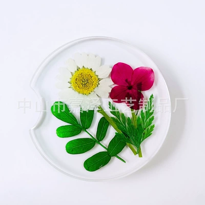 Dried Flower Car Cup Mat, Other Automotive Interior Supplies - 6605cm-white-green-2