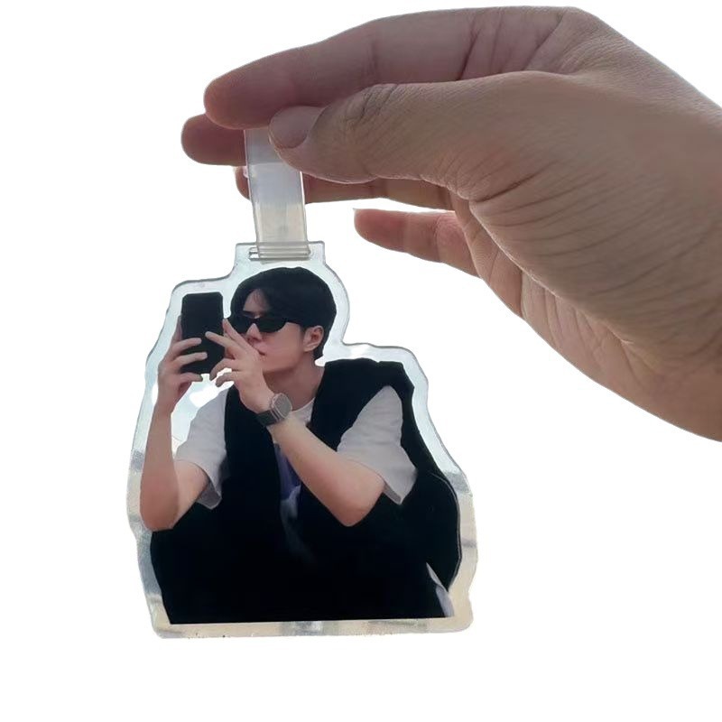 Etiqueta de equipaje de acrílico, periferia de animación estrella, tarjeta de facturación transparente, lista de cabeza grande de dibujos animados, etiqueta de caja de embarque de viaje