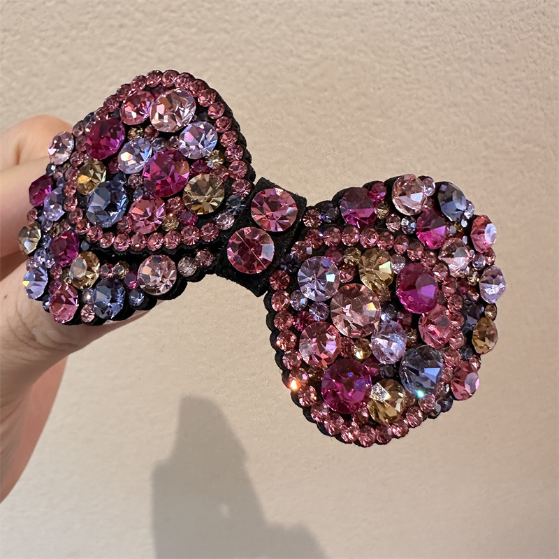 South Korea light luxury bow spring clip back head hairpin retro temperament court hair clip New headdress for women South Korea light luxury bow spring clip back head hairpin retro temperament court hair clip New headdress for women