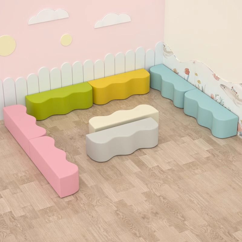 早期教育センターのロングソファスツール、靴交換スツール、幼稚園の遊び場、子供用の柔らかい囲い、親の待合室の椅子|undefined