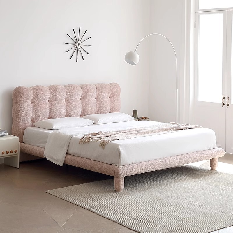Bubble Bed French Fabric Bed Accessible Luxury Cream Style Bedroom 1.5m Kidsren's Bed Modern Simple Girl Princess Bed
