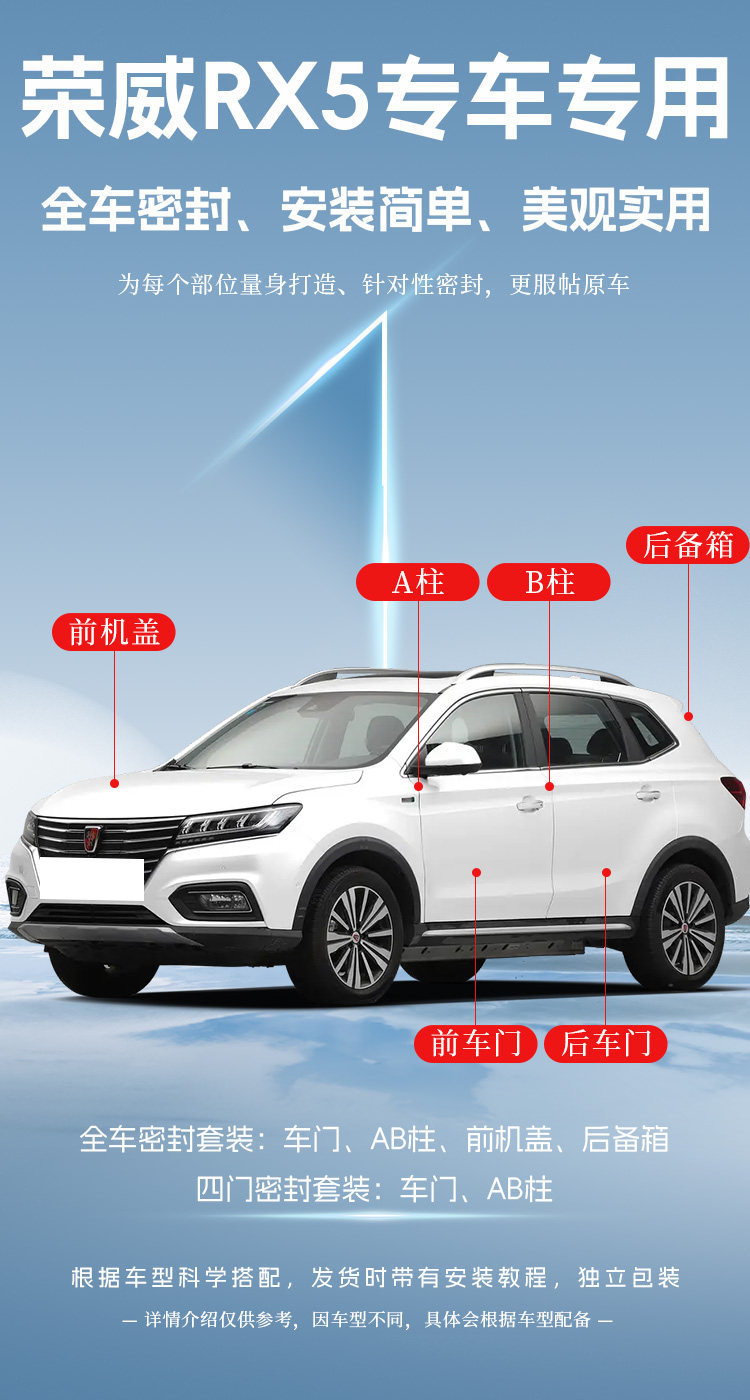 Roewe Rx5/Erx5/Rx5 Max/Plus Dedicated Full Vehicle Door Soundproof Sealing Strip Dustproof Retrofit