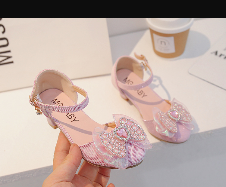 Kinder 2024 Frühjahr Neue Nette Mädchen Wasser Diamant Prinzessin Leder Kristall Baby Bogen Einzelnen Schuhe_voghion.com