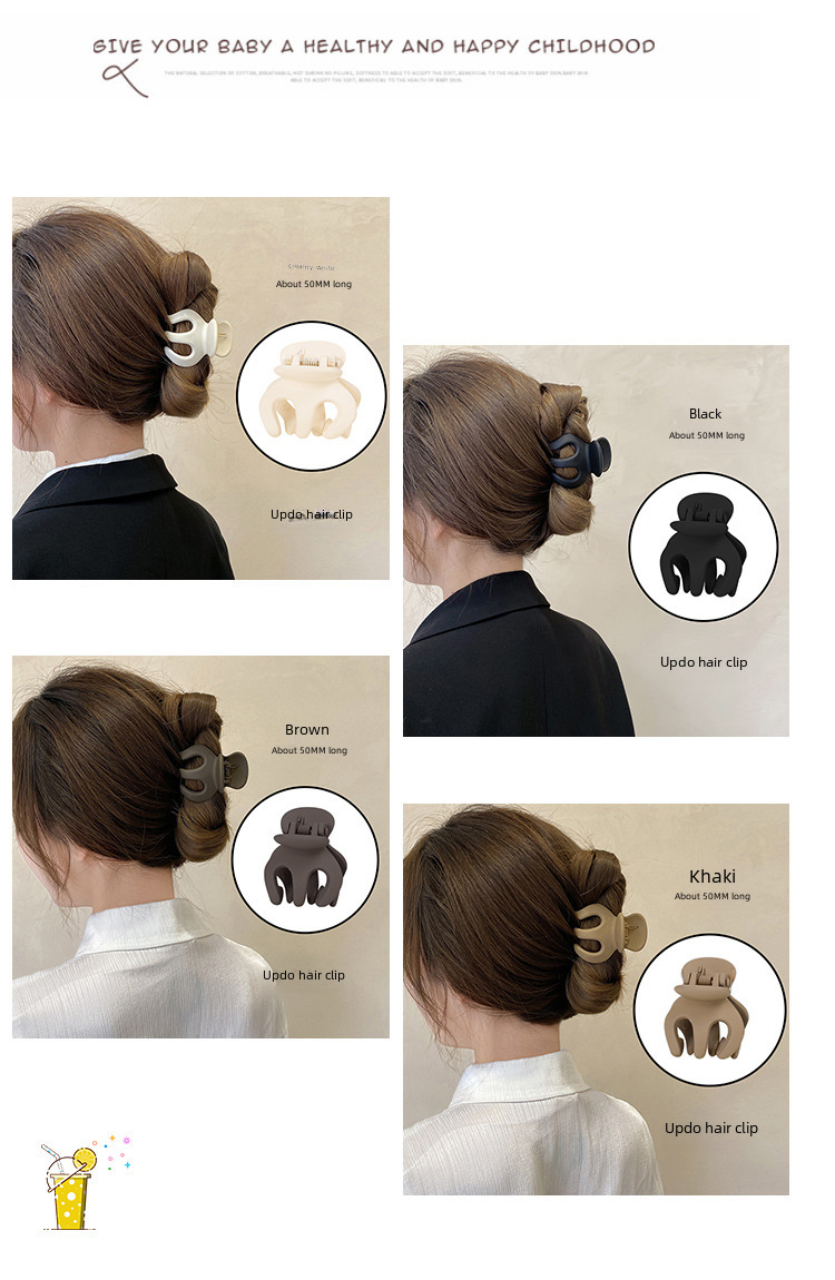 This morning the same high ponytail artifact hairpin women's back of the head small grab clip anti-drooping claw clip bangs side hairpin_voghion.com