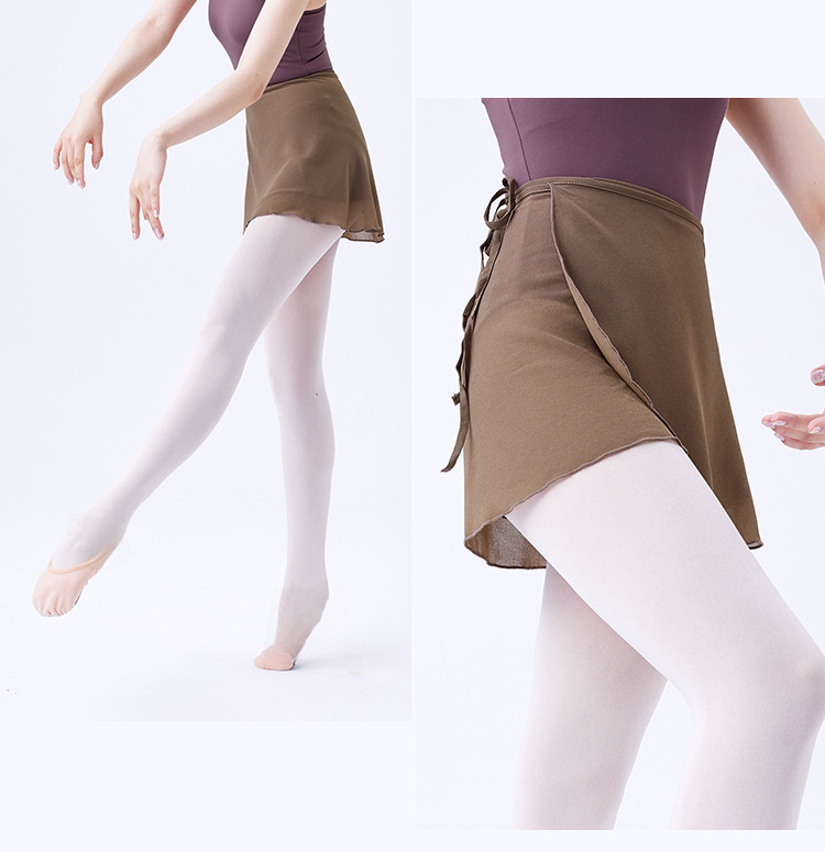 Ballet Skirt Women's Adult One-piece Lace-up Hip Chiffon Skirt Professional Training Clothes Matching Half-length Vallen Skirt