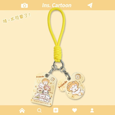 Electric vehicle key cover shell, Key Cover NFC Access Card - double-card-holder-yellow-key-strap-stacked-kittens