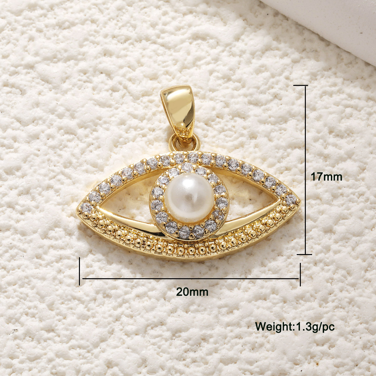 5g Weight Pendant Jewelry Making Type 13.8*18mm Jewelry Making Size Zircon Inlay Material DIY Jewelry Accessories Classification 1 Piece Quantity Copper Material Eye Pattern Enamel, Inlay Design IG Style Style 1 Piece 13.8*18mm Copper Zircon Eye Pendant 8