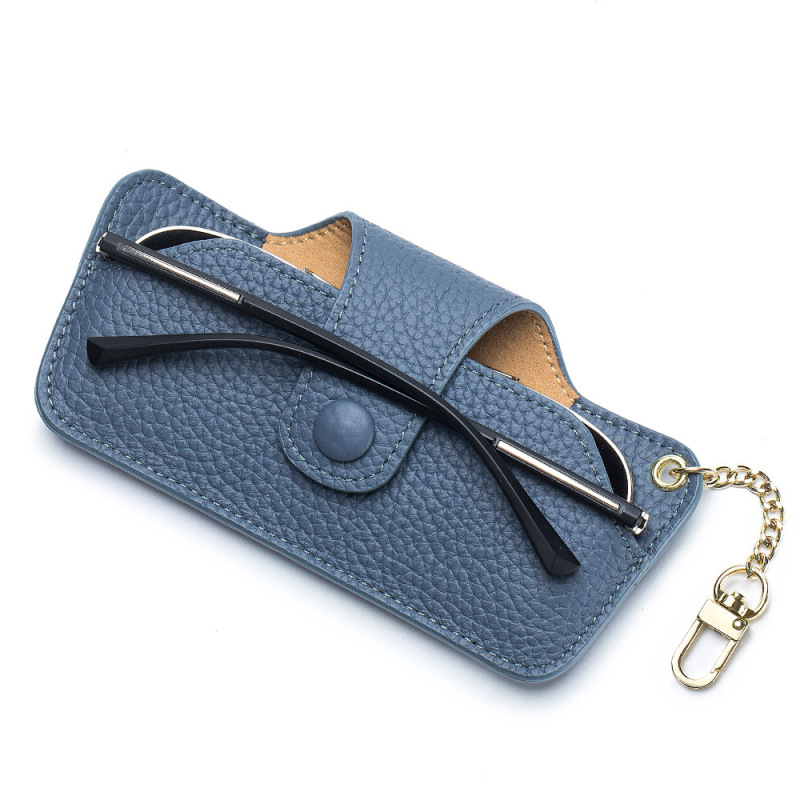 New genuine leather glasses leather case sunglasses sunglasses storage bag high-grade portable men's and women's ultra-thin glasses bag