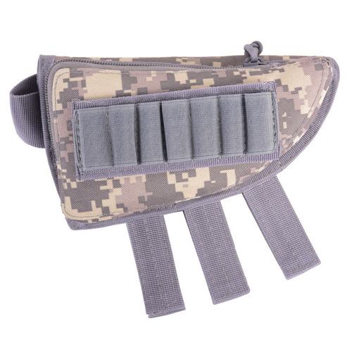 Double layer 7+7 hole bullet clip bag cover Military camouflage outdoor hunting multi-functional tactical cheek holder bullet bag gun butt