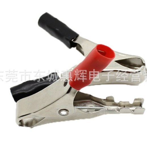 10A Nickel Plated Copper Plated Alligator Clip 55mm Long Battery Clip with Insulated Sleeve Clip Car Firewire Charging Clip