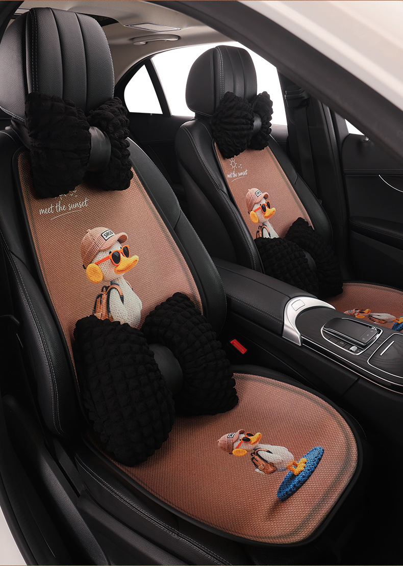 26 New Cross-Border Models of Little Duck Car Seat Cushions, Suitable for All Seasons, Cute, Breathable, Wear-Resistant, and Comfortable for Women