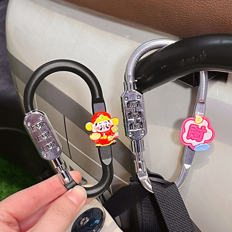 電気自動車ヘルメットロック固定ユニバーサルかわいい漫画高価値バッテリー車ヘルメット盗難防止ロック盗難防止アーティファクト|undefined